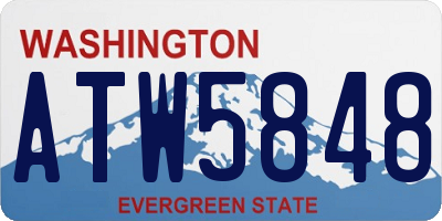 WA license plate ATW5848