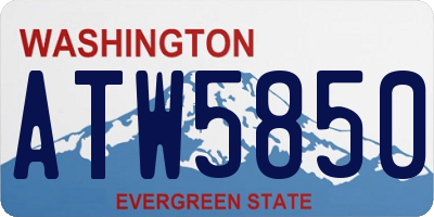 WA license plate ATW5850