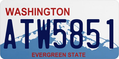 WA license plate ATW5851