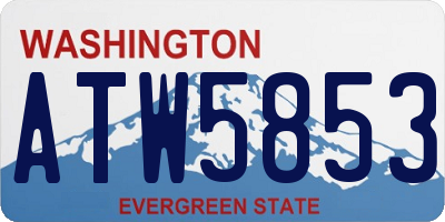 WA license plate ATW5853