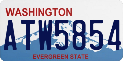 WA license plate ATW5854