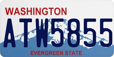 WA license plate ATW5855