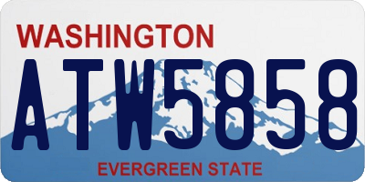 WA license plate ATW5858
