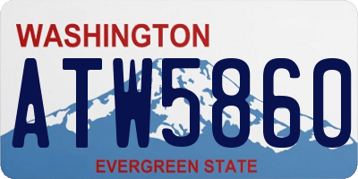 WA license plate ATW5860