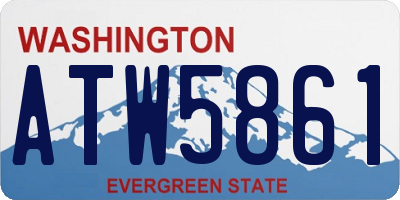 WA license plate ATW5861