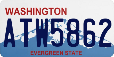 WA license plate ATW5862
