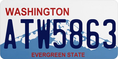 WA license plate ATW5863