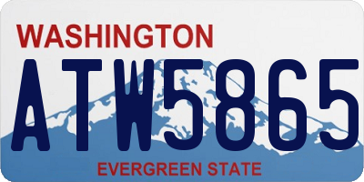 WA license plate ATW5865