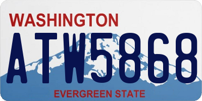 WA license plate ATW5868