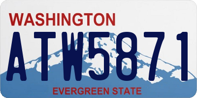 WA license plate ATW5871