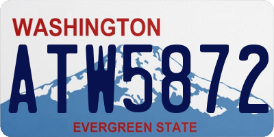 WA license plate ATW5872