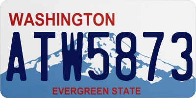 WA license plate ATW5873