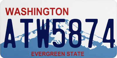 WA license plate ATW5874