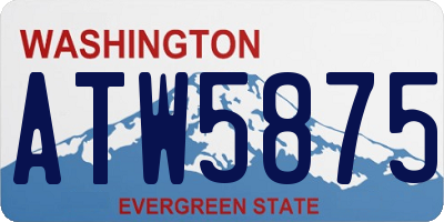 WA license plate ATW5875