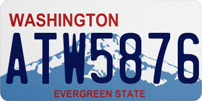 WA license plate ATW5876