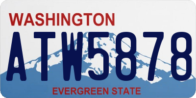 WA license plate ATW5878