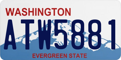 WA license plate ATW5881