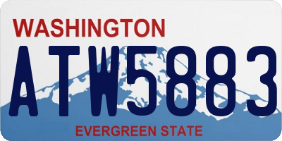 WA license plate ATW5883