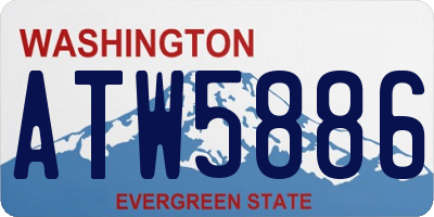 WA license plate ATW5886