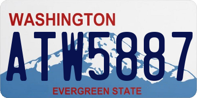 WA license plate ATW5887