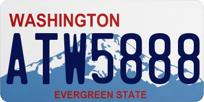WA license plate ATW5888