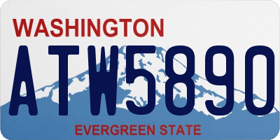 WA license plate ATW5890