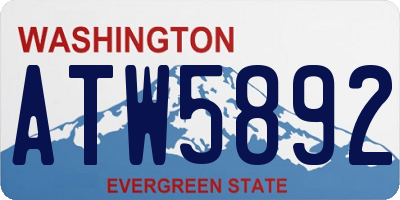 WA license plate ATW5892