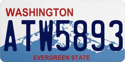 WA license plate ATW5893