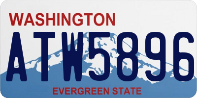 WA license plate ATW5896