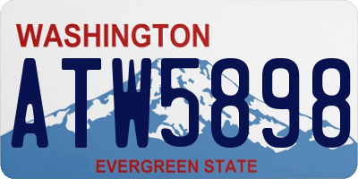 WA license plate ATW5898