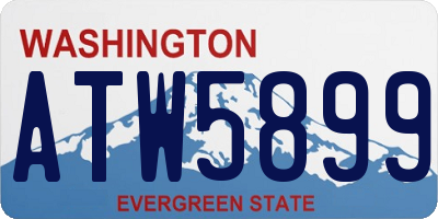 WA license plate ATW5899