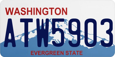 WA license plate ATW5903