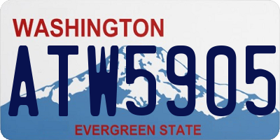 WA license plate ATW5905