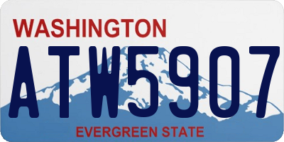 WA license plate ATW5907
