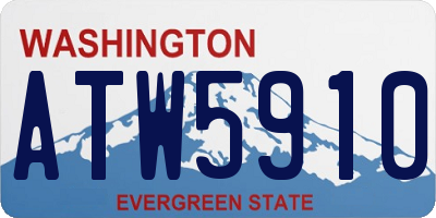 WA license plate ATW5910