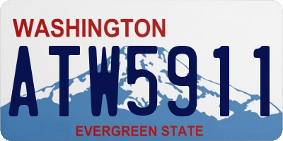 WA license plate ATW5911