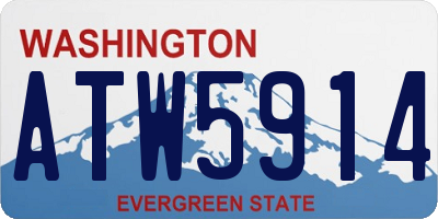 WA license plate ATW5914