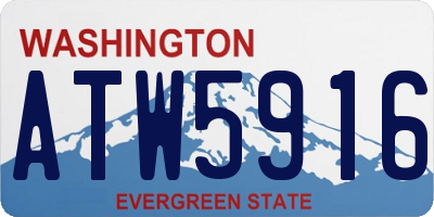 WA license plate ATW5916
