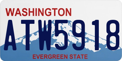 WA license plate ATW5918