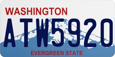 WA license plate ATW5920