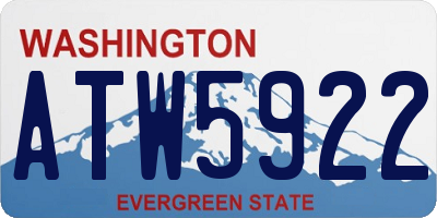 WA license plate ATW5922