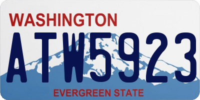 WA license plate ATW5923