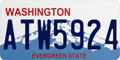 WA license plate ATW5924