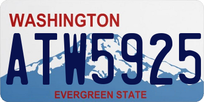 WA license plate ATW5925