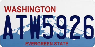 WA license plate ATW5926