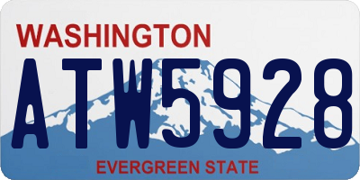 WA license plate ATW5928