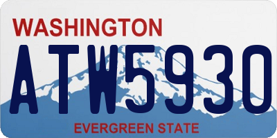 WA license plate ATW5930