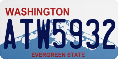 WA license plate ATW5932