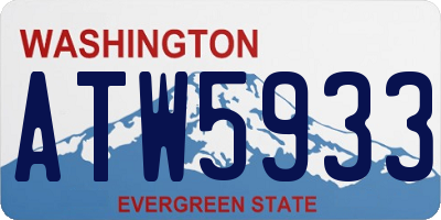 WA license plate ATW5933