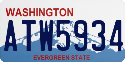 WA license plate ATW5934
